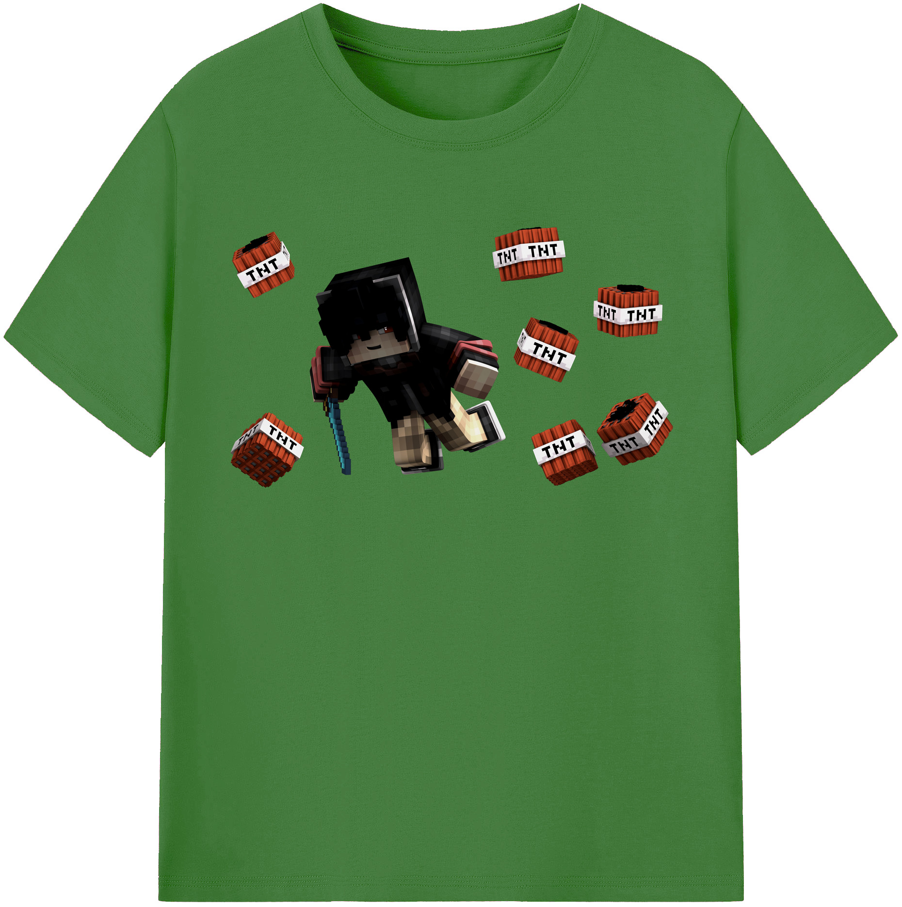 （画像用） マインクラフト ブロックの世界 Minecraft MC Block world レディースカジュアルプリントTシャツ（綿100％）